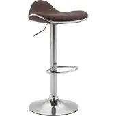 CLP Barhocker Shanghai Stoff drehbar und höhenverstellbar braun Gestell Farbe chrom