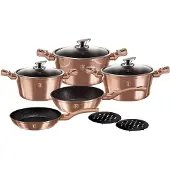 Berlinger Haus Rose Gold Kochtopf Set 10-Teiliges Induktions Antihaft-Aluminium Kochtöpfe Pfannen Roségold