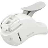 KOKUYO Heftzange Harinacs Small Plus, aus Kunstoff, weiß, klammerlose Heftung, Heftleistung bis 5 Blatt