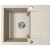 Laveo Kuchinox CHICHI Granitspüle 1 Becken mit kurzer Abtropffläche beige 480x580x194 mm