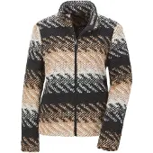 Goldner Gerade Herbstjacke, Blockstreifen in schwarz / gemustert | Gr.: 52