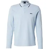 Boss green Langarm-Poloshirt "Plisy" mit Streifen am Kragen
