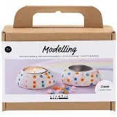 Creativ Company Mini-Hobby-Set Bildhauerei, Kerzenhalter, weiß, 1 Box