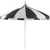 Beliani Sonnenschirm Schwarz u. Weiß 245 cm Rund mit Aluminium Stange Weiß Marktschirm für Balkon Terrasse Garten