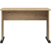 Forte TEMPRA 2 Schreibtisch 100 110, moderner Schreibtisch mit Kufenfüßen, Büro, Holzwerkstoff, Artisan Eiche Holzdekor, 108 cm breit x 72 cm hoch x 72 cm tief