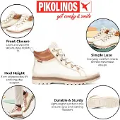 Pikolinos Damen Nata Weiße Leder-Stiefeletten - Vigo