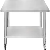 MonsterShop Catering Arbeitstisch Tisch Edelstahl Food Prep Küche Mobile 90cm x 76cm