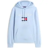 Tommy Hilfiger Tommy Embro Flag Hoodie Well Water Größe: S | Kaputzenpullis Outlet | Herren