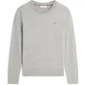 Tommy Hilfiger Rundhalspullover "CO JERSEY STITCH LS C-NK SWT" mit Logostickerei