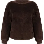 Hunkemoller Langärmeliges Fluffy-Fleece-Top Braun