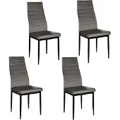 HTI 4er Set Stühle Memphis Samt, Metallgestell, 45 cm Sitzhöhe, 130 kg Tragkraft