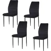 HTI Esszimmerstuhl Madison Samt Schwarz 4er-Set