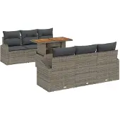 vidaXL Garten-Sofa-Set 7 Stk. Grau