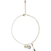 Faina Women Chain Link Bracelet in Gold White | Gr.: onesize