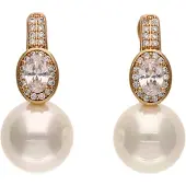 NAEMI Women Earrings in Gold White | Gr.: onesize