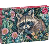 CherryPazzi Waschbär in Blumen Puzzle 1000 Teile