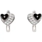 Faina Women Drop Earrings in Silver Black White | Gr.: onesize