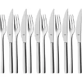 Silit Trend Steakbesteck, 12-teilig, poliert, Hochwertiges Crominox: Edelstahl 18/10, geschmiedetes Messer, Wellenschliff, spülmaschinenfest, 2145306214