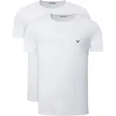 Emporio Armani für Herren. EM000391_AF14132 2er-Set weiße T-Shirts mit Rundhalsausschnitt (L), Heimtextilien, Baumwolle