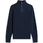 Tommy Hilfiger Troyer "FISHERMAN RIB ZIP MOCK" relaxed fit, Stehkragen mit Reißverschluss