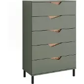 Vicco Kommode Marelle Grün/Artisan 76 x 120 cm mit 5 Schubladen, Model 57848