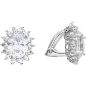 Luxenter -Ohrringe aus 925er Sterlingsilber und glänzendem Zirkonia mit Rhodiumbeschichtung – Dinoc