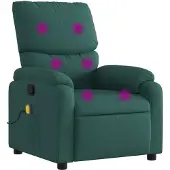vidaXL Massage-Relaxsessel, dunkelgrüner Stoff