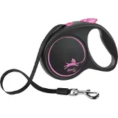Flexi Rollleine Design - Schwarz/Rosa - M