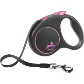Flexi Rollleine Design - Schwarz/Rosa - S