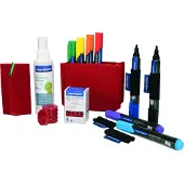 MAGNETOPLAN Whiteboard Essentials Kit, rot, mit PRO+ Markern, Wischer, Reiniger, Tray & Magneten