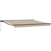 vidaXL Markisenrahmen Beige 400 x 300 cm Polyester mit PolyurethanBeschichtung