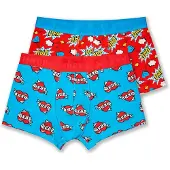 Happy socks Boxershorts Super Dad Short Boxers Gift Set Herren Blue / Red (2er-Pack)-L