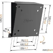 Vogel's Vogels Wandhalterung, MA1010-A1, Neigbar, 17-26", Höchstgewicht (Belastbarkeit) 30 kg, VESA 75x75, 100x100 mm, Schwarz