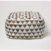 Homescapes SITZPOUF creme-bunt gemustert 60/60/30 cm