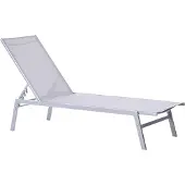 Beliani Gartenliege Grau Stahl Mesh verstellbare Rückenlehne modern Garten Terasse Balkon