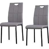 HTI Denton Stuhl 2er-Set, Webstoff, Sitzhöhe 47 cm, Rückenlehne mit Ziernähten