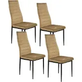 HTI 4er Set Stühle Memphis Samt, Metallgestell, 45 cm Sitzhöhe, 130 kg Tragkraft