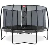 Berg Trampolin "Elite" mit Sicherheitsnetz Deluxe, 330 cm, Grau