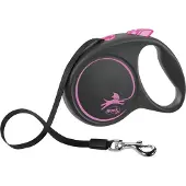 Flexi Rollleine Design - Schwarz/Rosa - L