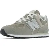 New Balance Unisex für Kinder. GC574V1 Leder Turnschuhe 574 grau (40 W), Wohnung, Schnürsenkel, Lässig, Kinderbekleidung