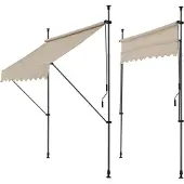 Pro-Tec Klemmmarkise ‘Stem’ Stahlgestell 200 cm breit Sandfarben