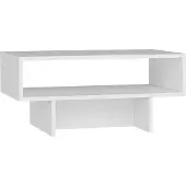 En.casa Couchtisch Mjölby Beistelltisch 36.4 x 80 x 45 cm Wohnzimmer Tisch rechteckig Sofatisch Weiß