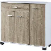 En.casa Sideboard 'Bobeck' 72x80x28cm Weiß / Eiche