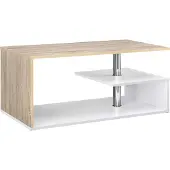 En.casa Couchtisch 'Haarlem' Wohnzimmertisch 90 x 50 x 41 cm Eicheoptik/Weiß