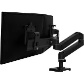 Ergotron Monitorarm LX Pro Dual Direct, für 2 Displays bis 27″, neig-/schwenk-/drehbar, höhenverstellbar, Tischhalterung, VESA, Metall, schwarz