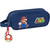 Super Mario Double Super Mario Trick Mäppchen Blau Mann Blau One Size