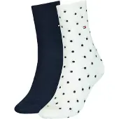 Tommy Hilfiger Socken "TH WOMEN SOCK DOT 2P" 2 Paar, 2 Paar tlg. mit feinem Rippenbündchen und Logostickerei