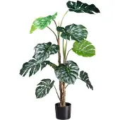 Creativ Green Künstliche Zimmerpflanze "Splitphilodendron" mit detailgetreuem Blattwerk