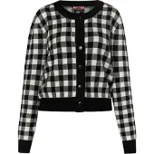 Mymo Strickjacke Damen schwarz weiss
