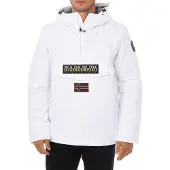 Napapijri Stylische weiße Herrenjacke mit Kapuze und recycelten Materialien
